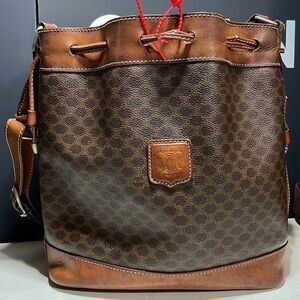 CELINE bag Macadam Leather Bucket Bag 100% Authentic CELINE BAG Celine Paris